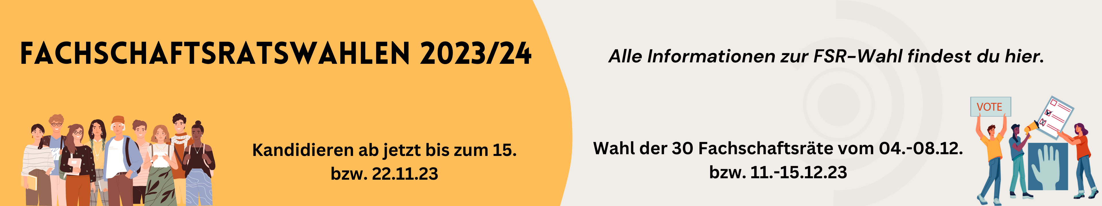 Alle Infos zu Kandidatur und Wahl der FSRe findest du hier!